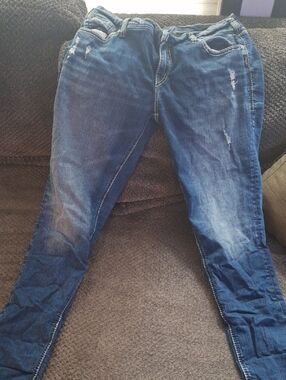 Silver Jeans Women's Skinny Distressed Dark Blue